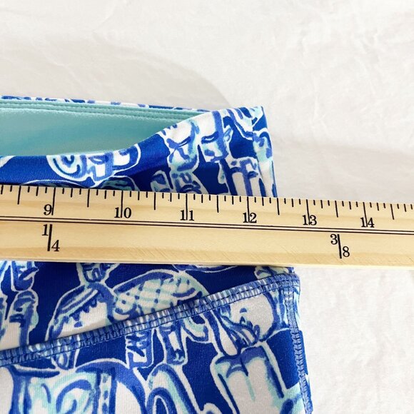 Lilly Pulitzer Luxletic Weekender Leggings Get Trunky Blue White Elephant SMALL - Picture 5 of 7